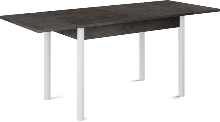 Кухонный стол раздвижной Милан-2 EVO, ноги белые, серый камень в Астрахани - изображение 1