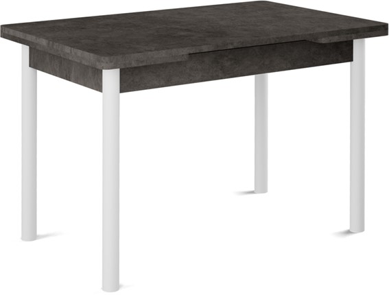 Кухонный стол раздвижной Милан-2 EVO, ноги белые, серый камень в Астрахани - изображение