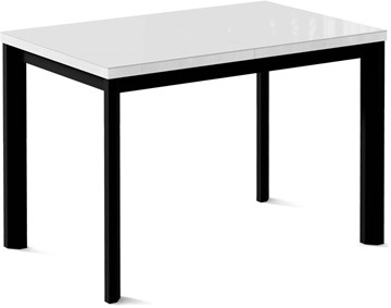 Кухонный стол раздвижной Нагано-1G (ноги черные, стекло cristal/белый цемент) в Астрахани