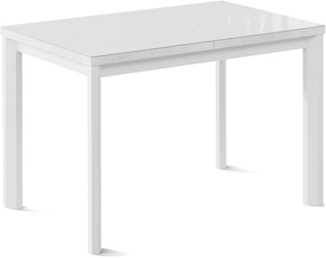 Кухонный стол раскладной Нагано-1G (ноги металлические белые, стекло cristal/белый цемент) в Астрахани