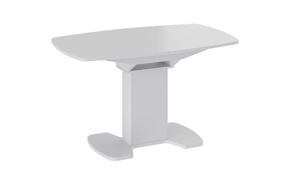 Обеденный раздвижной стол Портофино (СМ(ТД)-105.02.11(1)), цвет Белый глянец/Стекло белое в Астрахани - изображение