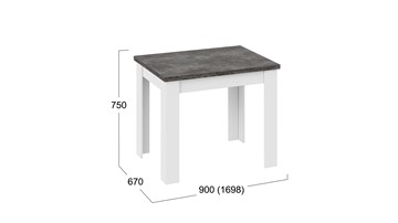 Кухонный стол раскладной Промо тип 3 (Белый/Ателье темный) в Астрахани - предосмотр 4