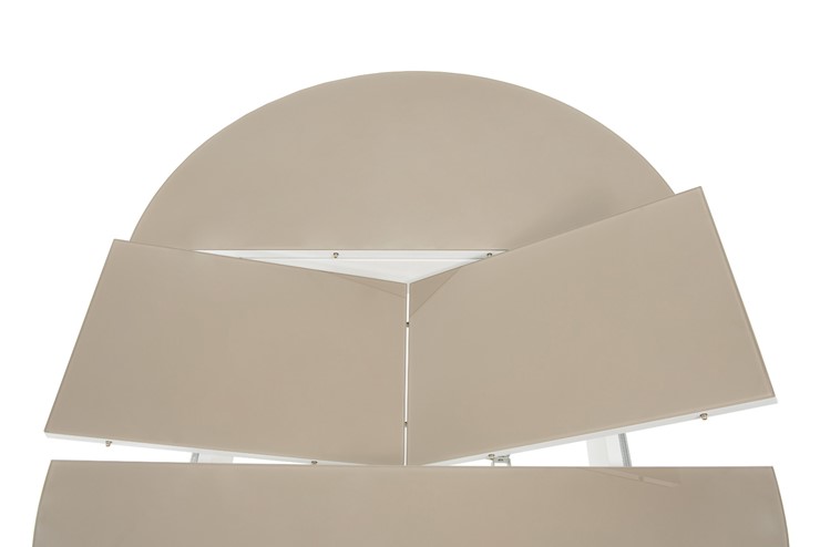 Раздвижной стол Ривьера исп. круг хром №5 (стекло белое/черный) в Астрахани - изображение 4