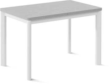 Обеденный раздвижной стол Токио-1L (ноги металлические белые, светлый цемент) в Астрахани