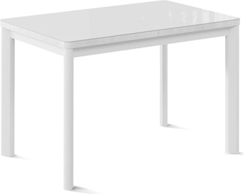 Кухонный стол раздвижной Токио-2G (ноги металлические белые, cтекло cristal/белый цемент) в Астрахани