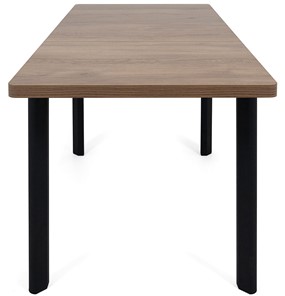 Кухонный стол раздвижной Токио-2L (ноги металлические черные, дуб табако) в Астрахани - предосмотр 5