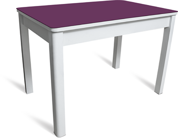 Обеденный стол Айсберг-4 СТ белое/фиолетовое/массив в Астрахани - предосмотр