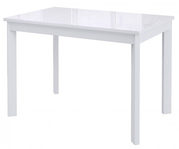 Кухонный стол раскладной Dikline Ls110, стекло белое/ножки белые в Астрахани