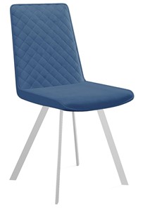 Обеденный стул 202, микровелюр B8 blue, ножки белые в Астрахани - предосмотр