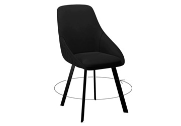 Обеденный стул DikLine 246 поворотный, K21 черный, ножки черные в Астрахани