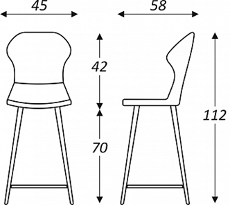 Кухонный стул Марио барный(Аквамарин Т179/ноги черные) в Астрахани - предосмотр 5