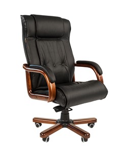 Кресло офисное CHAIRMAN 653 кожа черная в Астрахани - предосмотр