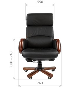 Кресло офисное CHAIRMAN 417 кожа черная в Астрахани - предосмотр 1