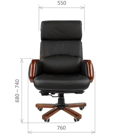 Кресло офисное CHAIRMAN 417 кожа черная в Астрахани - изображение 1