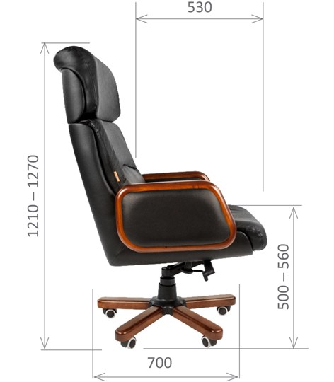 Кресло офисное CHAIRMAN 417 кожа черная в Астрахани - изображение 2