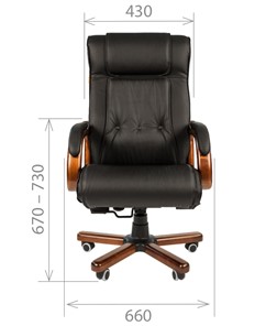 Кресло офисное CHAIRMAN 653 кожа черная в Астрахани - предосмотр 1