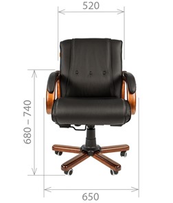 Компьютерное кресло CHAIRMAN 653M кожа черная в Астрахани - предосмотр 1