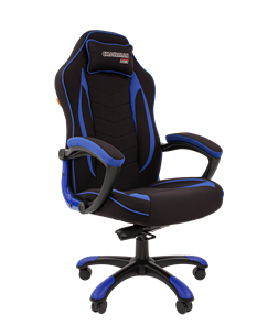 Кресло игровое CHAIRMAN GAME 28 Полиэстер комбинированная ткань синий/черный в Астрахани