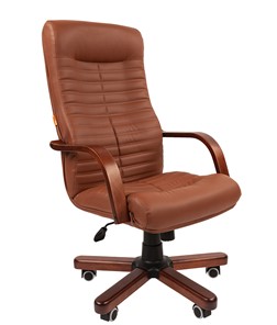 Кресло офисное CHAIRMAN 480 WD, экокожа, цвет коричневый в Астрахани