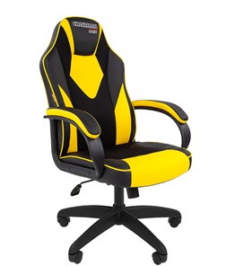 Кресло компьютерное CHAIRMAN GAME 17, цвет черный /желтый в Астрахани