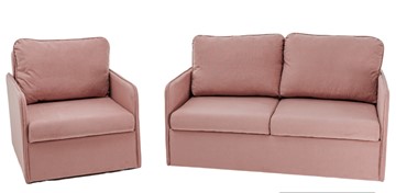 Мебельный набор Амира розовый диван + кресло в Астрахани