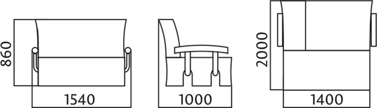 Диван прямой Аккордеон с боковинами, спальное место 1400 в Астрахани - изображение 4