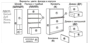 Диван Кровать-трансформер, Smart (ПЛ+КД 1600+ШП), шкаф и полка, левый подлокотник в Астрахани - предосмотр 2