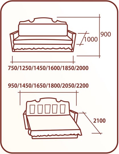Прямой диван Аккордеон Бук 155, НПБ, Классика в Астрахани - изображение 1