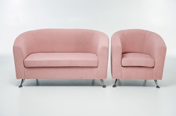 Комплект мебели Брамс  цвет розовый диван 2Д + кресло в Астрахани