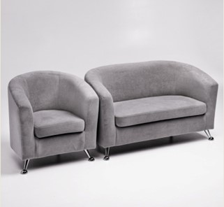Комплект мебели Брамс  цвет серый диван 2Д + кресло в Астрахани