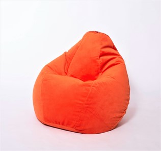 Кресло-мешок Груша большое, велюр однотон, оранжевое в Астрахани