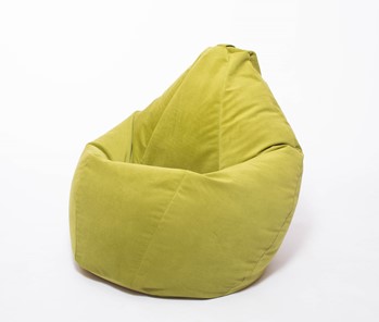 Кресло-мешок Груша малое, велюр однотон, травянное в Астрахани - предосмотр