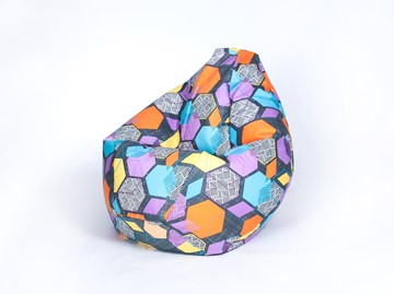 Кресло-мешок Груша среднее, велюр принт, геометрия в Астрахани