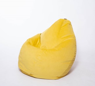 Кресло-мешок Груша большое, велюр однотон, лимонное в Астрахани