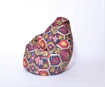 Кресло-мешок Груша среднее, велюр принт, мехико графит в Астрахани
