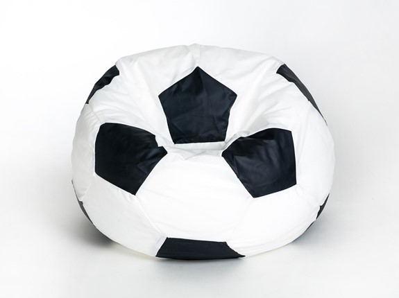 Кресло-мешок Мяч малый, бело-черный в Астрахани - изображение