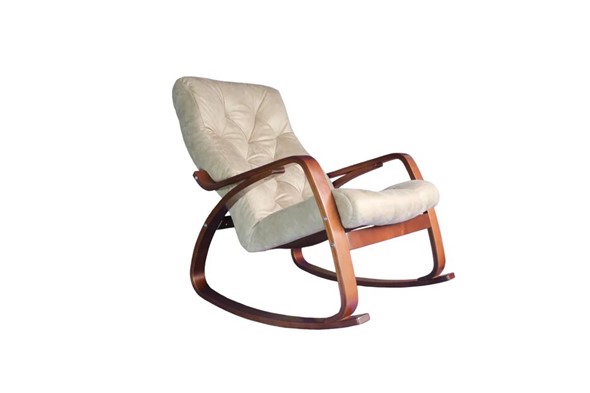 Кресло-качалка Гранд, замша крем в Астрахани - изображение