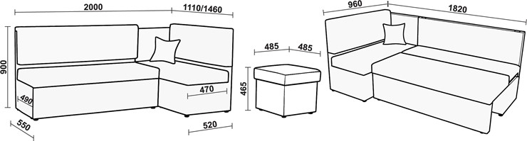 Угловой кухонный диван Нео КМ 3 с механизмом 2000*1110 в Астрахани - изображение 20
