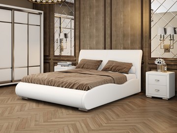 Кровать в спальню Corso-8 Lite 160х200, Экокожа (Белый) в Астрахани