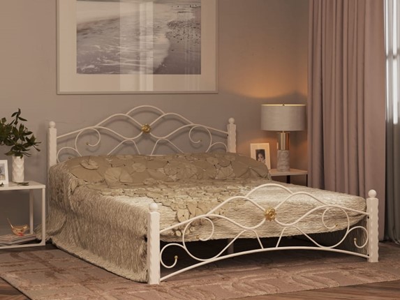 Спальная кровать Гарда 3, 160х200, белая в Астрахани - изображение