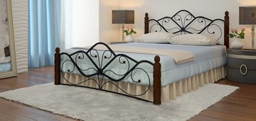 Кровать 2-спальная Венера 1, 1600, черный/шоколад в Астрахани
