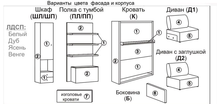 Кровать-трансформер Smart (ШЛ+К 1400), шкаф левый в Астрахани - изображение 2