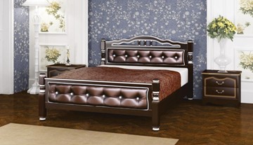 Спальная кровать Карина-11 (Орех Темный, обивка бриллиант) 120х200 в Астрахани