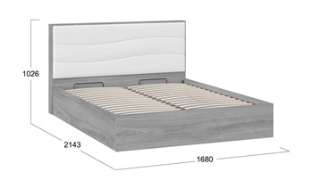 Кровать с механизмом 2-спальная Миранда тип 1 (Дуб Гамильтон/Белый глянец) в Астрахани - предосмотр 1