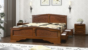Кровать с выкатными ящиками Елена (Орех) 160х200 в Астрахани