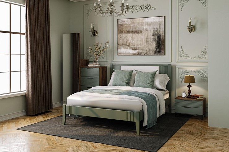 Кровать 1.5-спальная Бетти из массива сосны (Оливковый) 180х200 в Астрахани - изображение 2