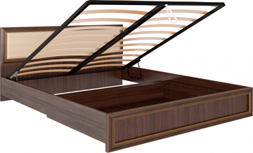 Двуспальная кровать с механизмом Беатрис М11 с мягким изголовьем (Орех Гепланкт) в Астрахани