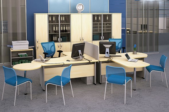 Офисный комплект мебели Boston для 2 сотрудников по работе с клиентами в Астрахани - изображение