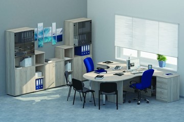 Набор мебели в офис Twin для 2 сотрудников с совмещенными столами в Астрахани - предосмотр