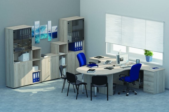 Набор мебели в офис Twin для 2 сотрудников с совмещенными столами в Астрахани - изображение
